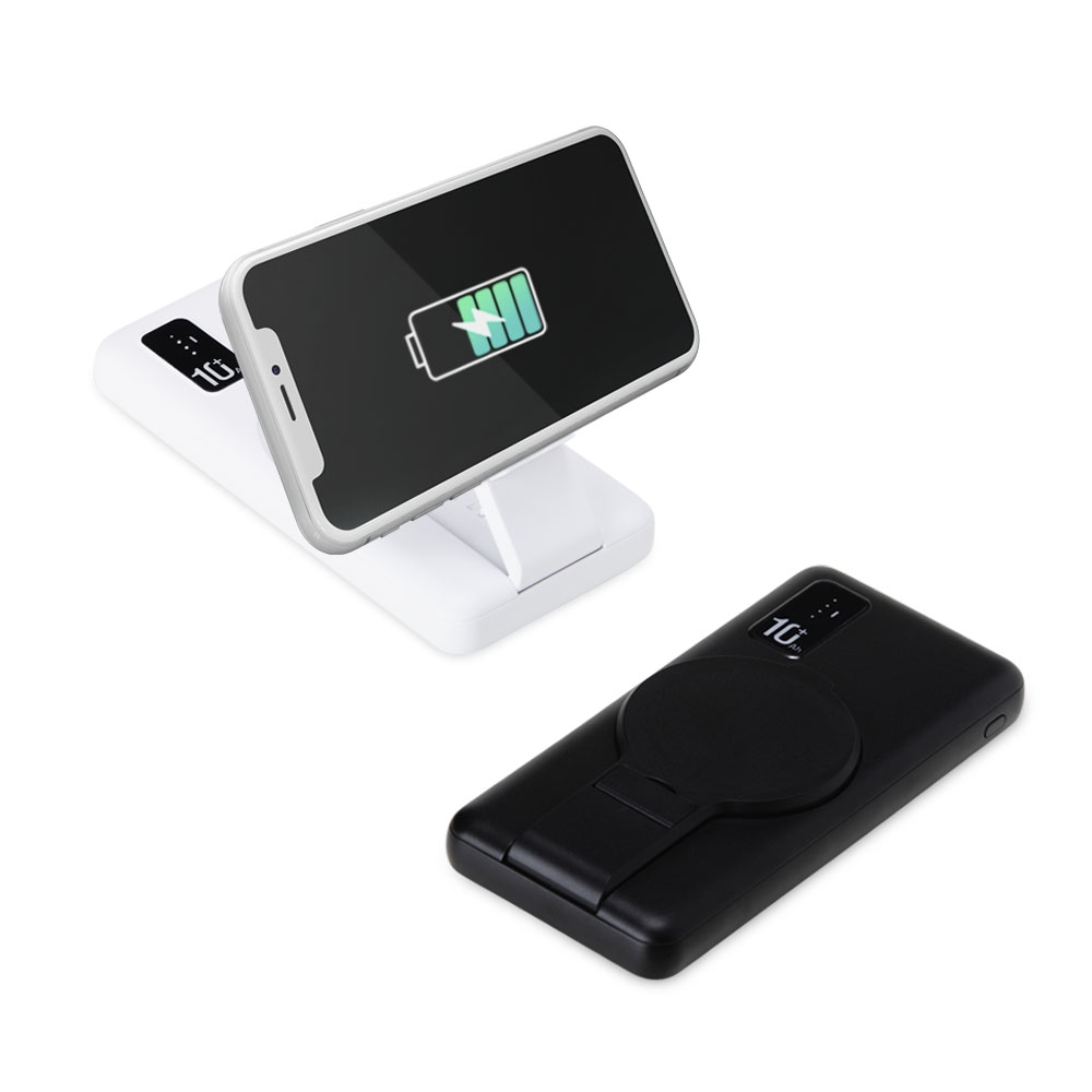 Power Bank 10.000mAh com Carregamento via Indução ou via Cabo Personalizado Power Bank 10.000mAh com Carregamento via Indução ou via Cabo Personalizado