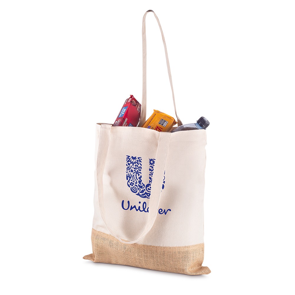 Sacola em Algodão Cru e Juta Promocional