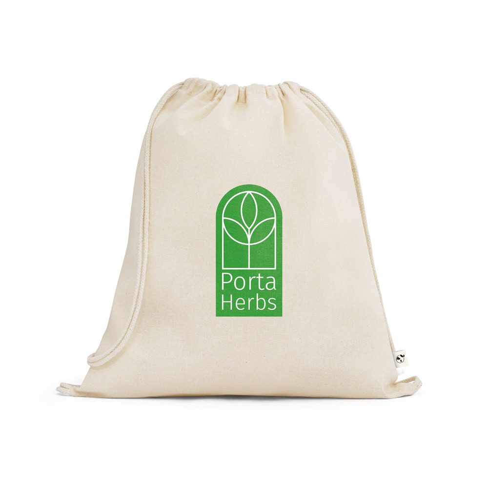 Sacola Tipo Mochila 100% Algodão Orgânico Personalizado 